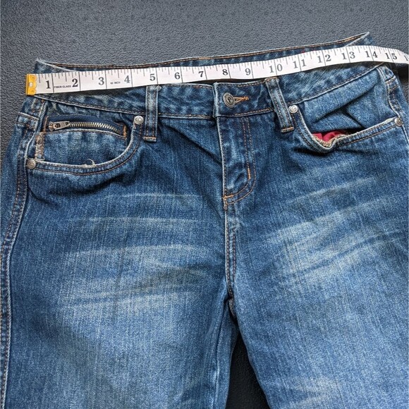 Mudd Women's Jean Blue Lightly Distressed Low Rise Buttons Y2K 90s Size 7 - Picture 3 of 12